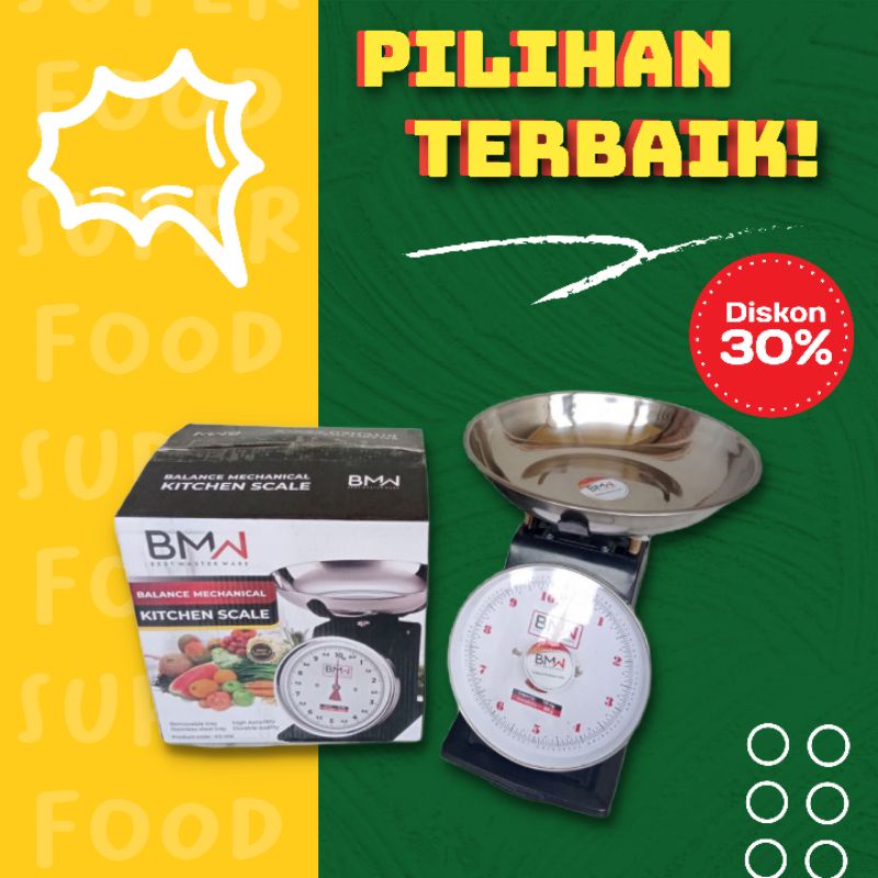 Timbangan Manual BMW 15kg Timbangan Analog Dapur/Sayur/Buah/Ikan