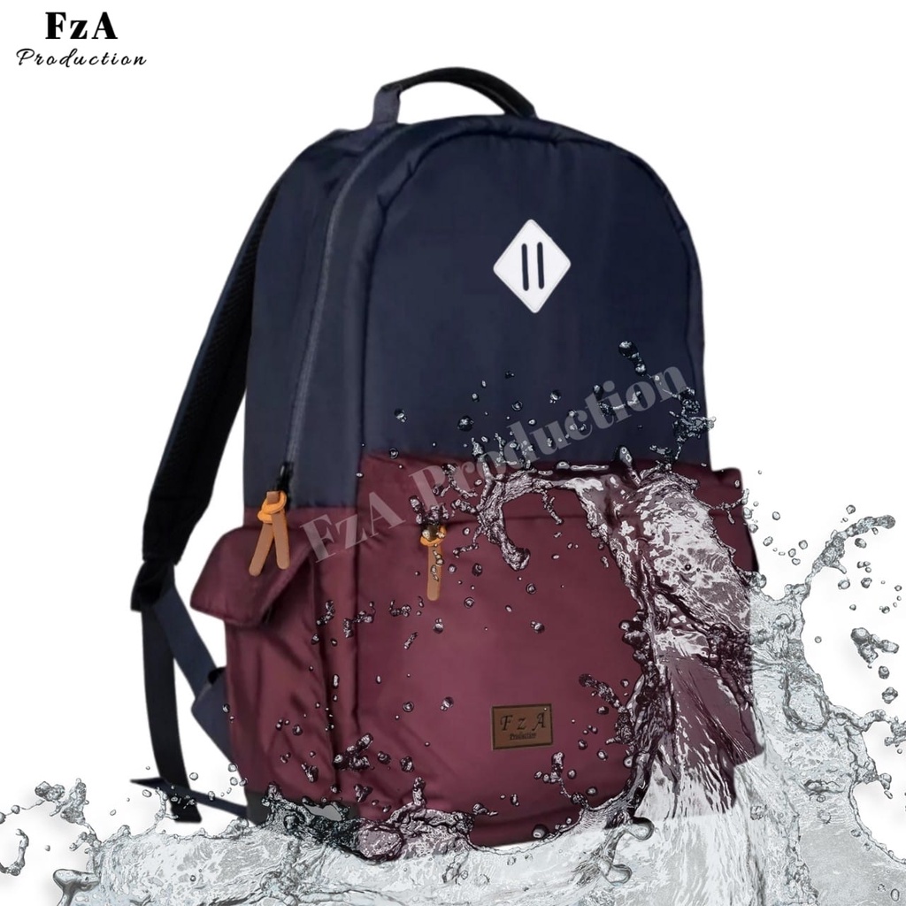 Tas Ransel Punggung Distro Casual Pria Wanita / Tas Ransel Laptop Original - FzA Gratis Jam Tangan Sport