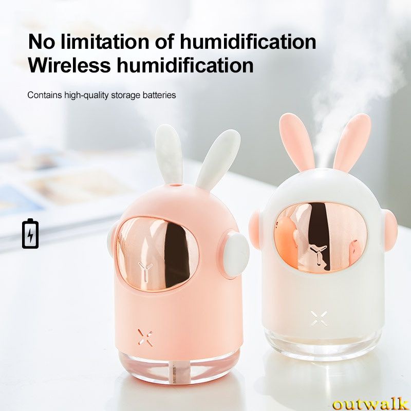 Humidifier Pelembab Udara Usb Bentuk Kelinci Luar Angkasa Untuk Meja Kantor