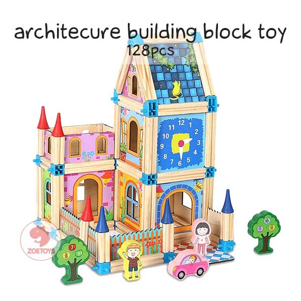 Zoetoys Architecture Building Block Toy 128 268 | Wooden Toys Building Blocks Pretend Toys Doll House Kit | Mainan Arsitektur Bangun Rumah Balok Edukasi Anak | Cari Kado Natal