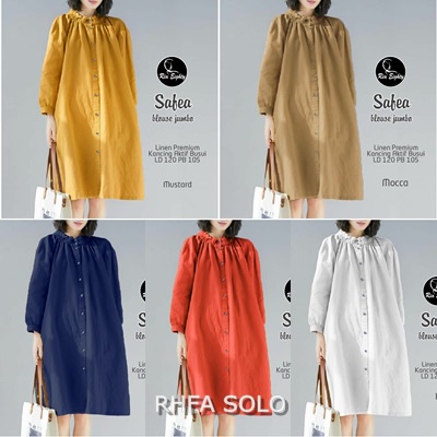 SAFEA TUNIK JUMBO / 7.4 / BAHAN LINEN PREMIUM / LD 120 CM / PB 105 CM / ALLSIZE / RIA EIGHTY