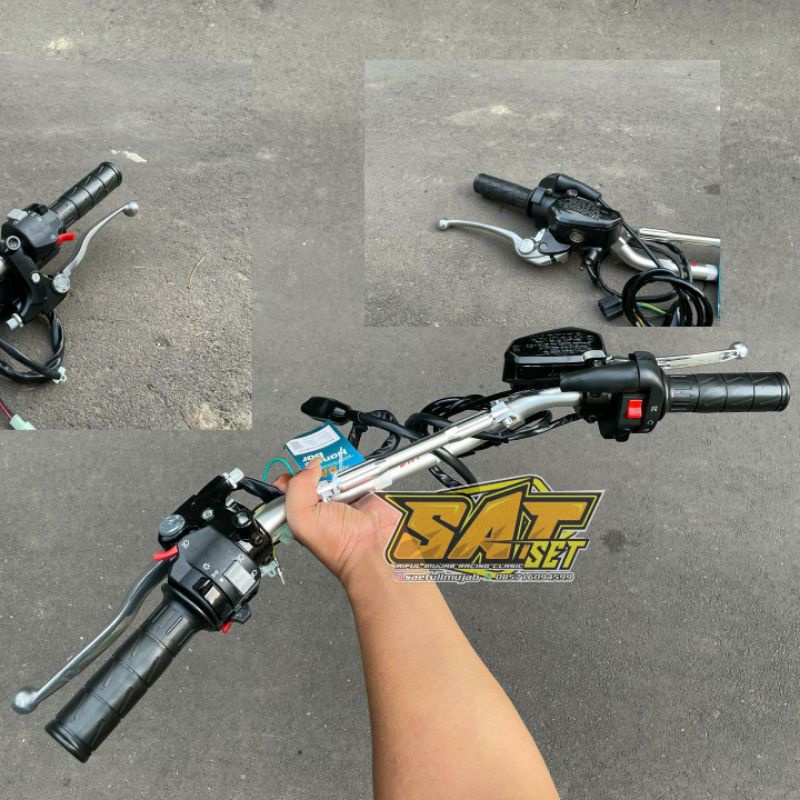 Paket stang stir day low holder kanan ksr kiri import grip kaze master set