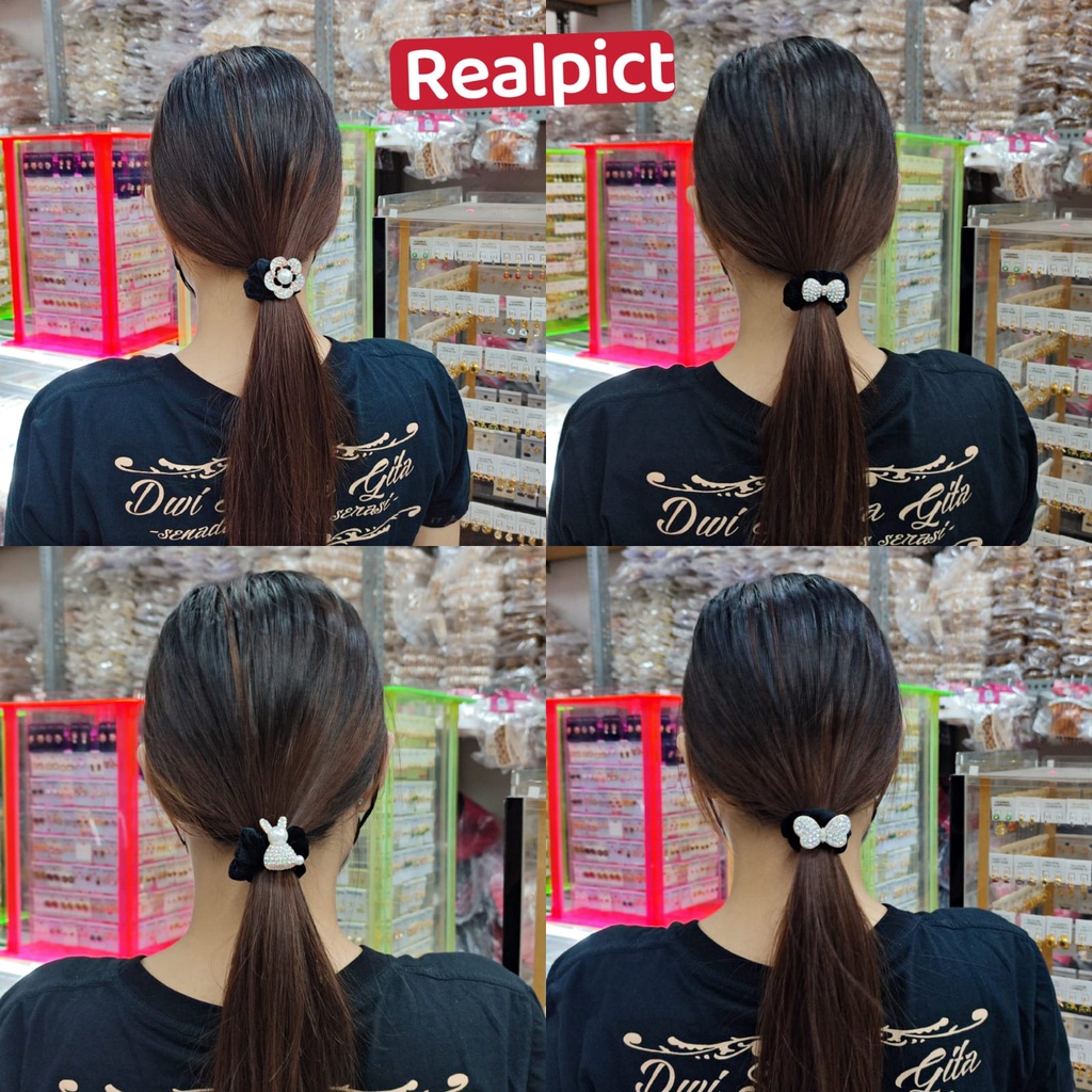 Karet ikat rambut korea wanita PREMIUM berkualitas kain beludru tebal model import terbaru