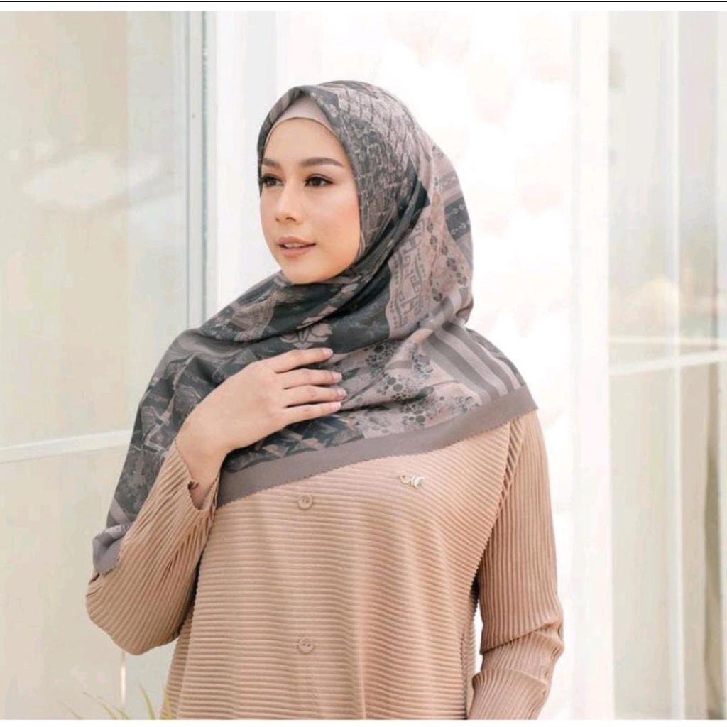 Terbaru !! Diskon Hijab Voal Segiempat Motif Imaniar Kerudung Segiempat Motif