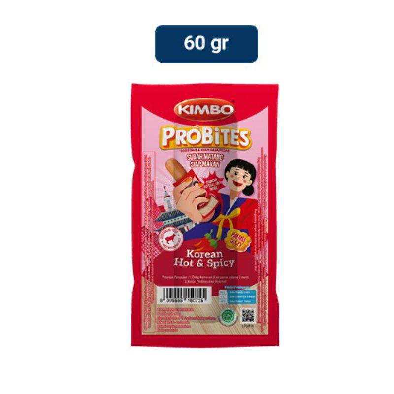Kimbo Probites Sosis sudah matang siap makan Korean Hot & Spicy [60Gr]