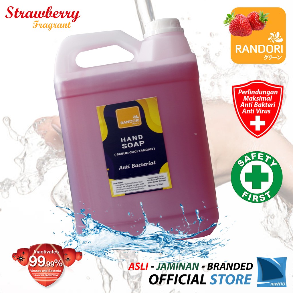 Sabun Cuci Tangan Wangi 24 Jam untuk Hotel / 5 liter Hotel's Hand Soap STROBERI Fragrant RANDORI