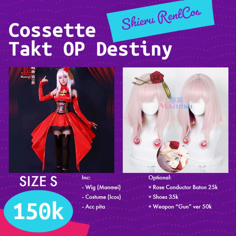 [RENTAL COSPLAY] (BACA DESKRIPSI) Cossette/Destiny/Unmei - Takt Op Destiny
