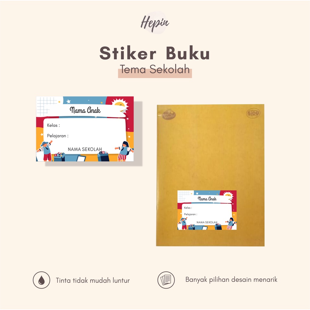 

(30pcs)Stiker nama kelas/sekolah/dan label buku pelajaran edisi SEKOLAH