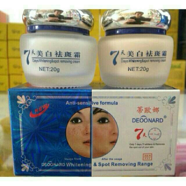 SET DEOONARD 7 Days A & B 20gr (SUPER) Whitening Deonard Blue Krim Siang + Cream Malam