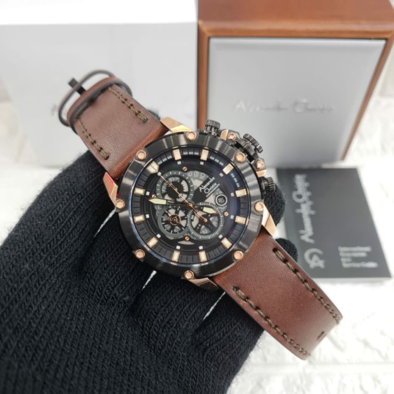 JAM PRIA JAM ALEXANDRE CHRISTIE AC 6564 ROSEGOLD BROWN ORIGINAL