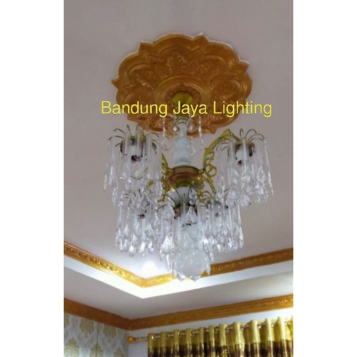 Lampu Gantung Hias Big kristal 5 Bohlam/Lampu Dekorasi/Lampu Ruang Tamu