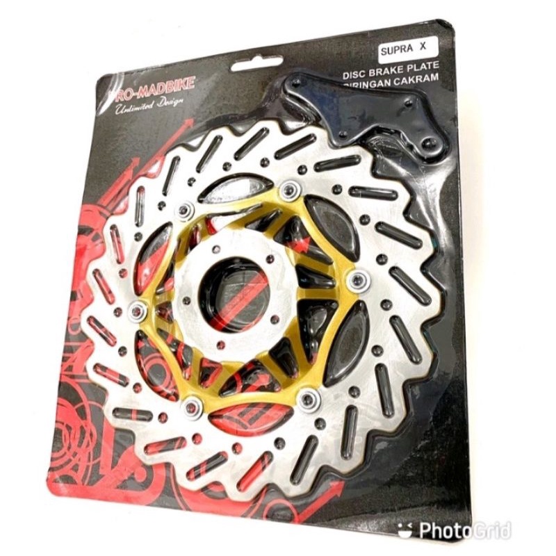 Disc Cakram Depan New Model PSM Hitam Ring Warna 300mm Revo Lokal Karisma Supra fit New Supra X 125 Pnp Cekung Baut4 pnp