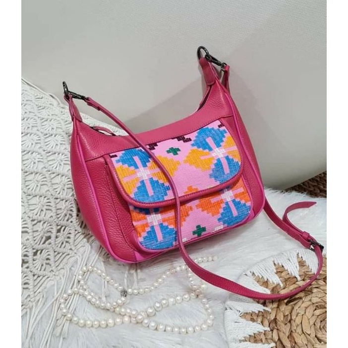 SERTA TAS SELEMPANG ETNIK, TAS SELEMPANG TENUN, SLINGBAG TENUN, ETHNIC SLINGBAG, TAS KULIT