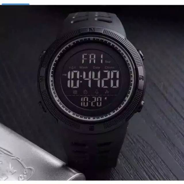 JAM TANGAN PRIA DIJITAL SKMEI ORIGINAL 1251 BLACK WATER RESISTANT 50M SPORT