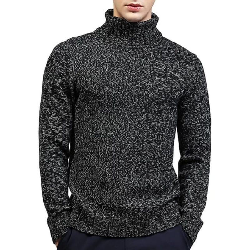 SN - Longnek / Turtleneck Rajut black twotone