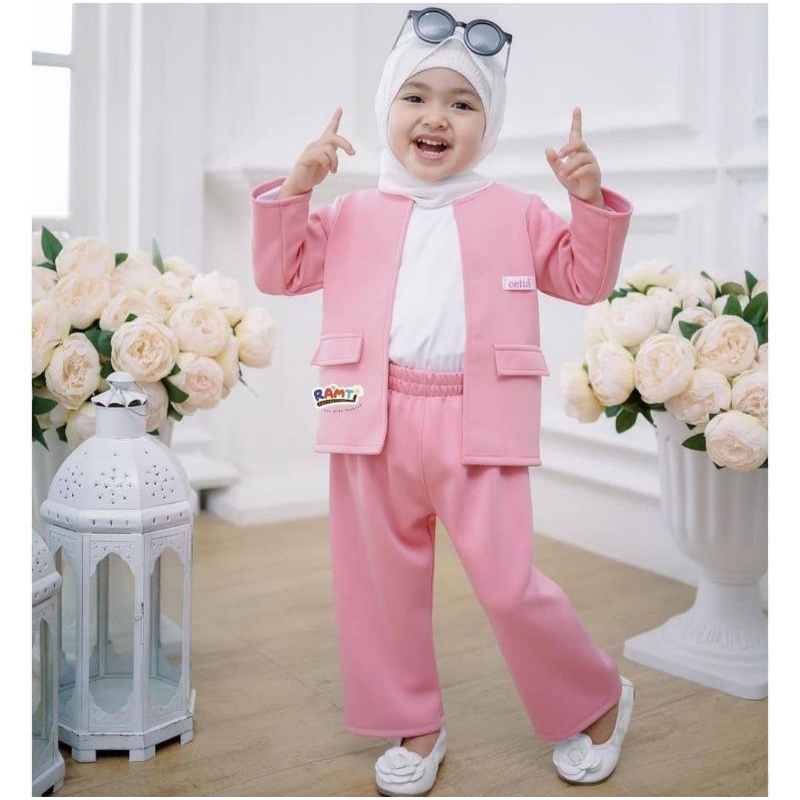 set outer anak / satu set / setelan anak bahan rayon