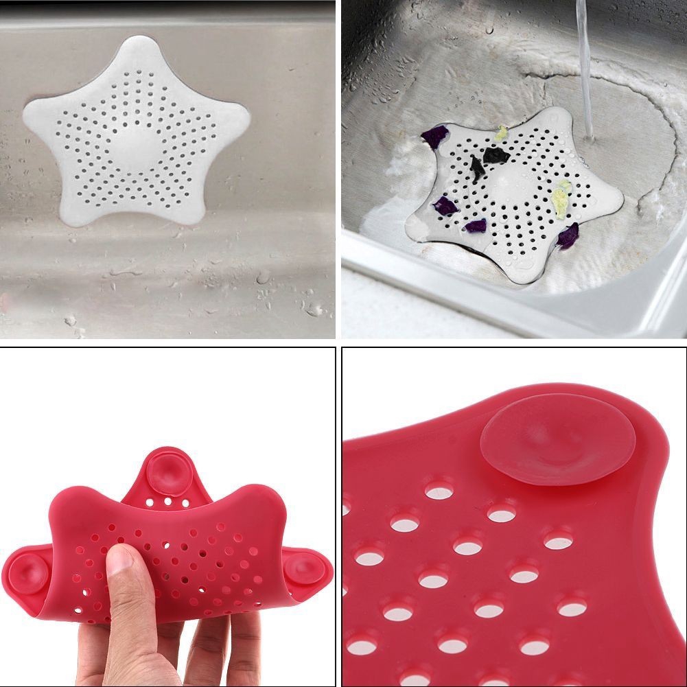 Silicone Kitchen Sink Strainer Filter Bathroom Shower Drain Cover Hair Catcher