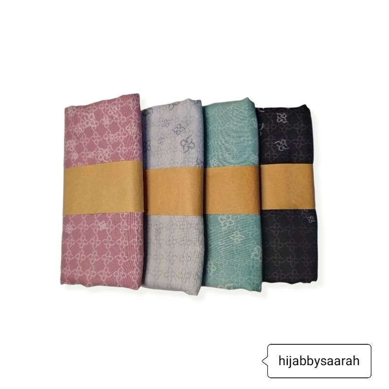 hijab motif simple terlaris | hijab lasercut | hijab seragaman | segiempat motif warna hitam, kuning