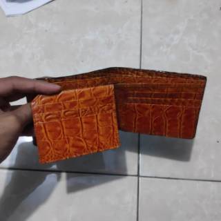  Dompet  Kulit  asli  pria hitam dan hijau kulit  buaya  asli  