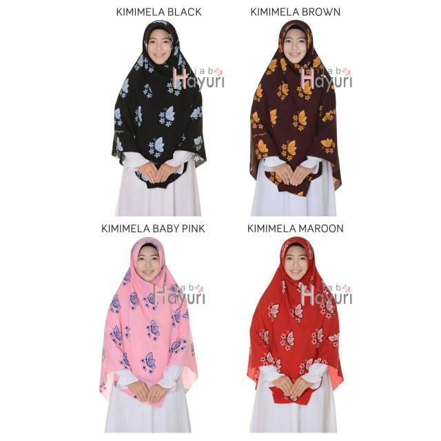Khimar segiempat motif kimimela 120cm by hijab hayuri