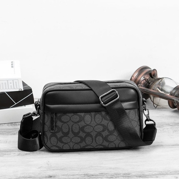 TAS SELEMPANG PRIA BASIC MOTIF COACH sling bag kulit cowok slingbag