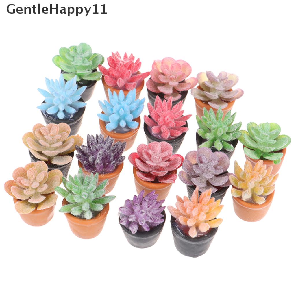 Gentlehappy 5pcs / Set Miniatur Pot Tanaman Sukulen Skala 1: 12 Untuk Aksesoris Rumah Boneka