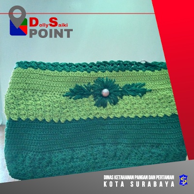 Tas Wanita Rajut Persegi Panjang Warna Hijau
