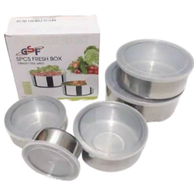 Rantang Susun 5pcs Mangkok Penyimpanan Makanan Fresh Box GSF Polos