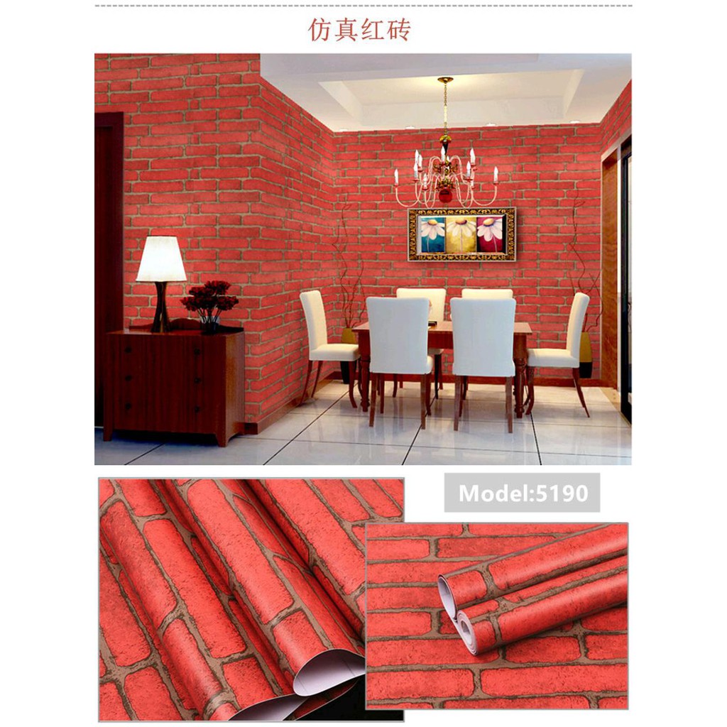 TERLARIS  wallpaper dinding motif bata merah TERBARU