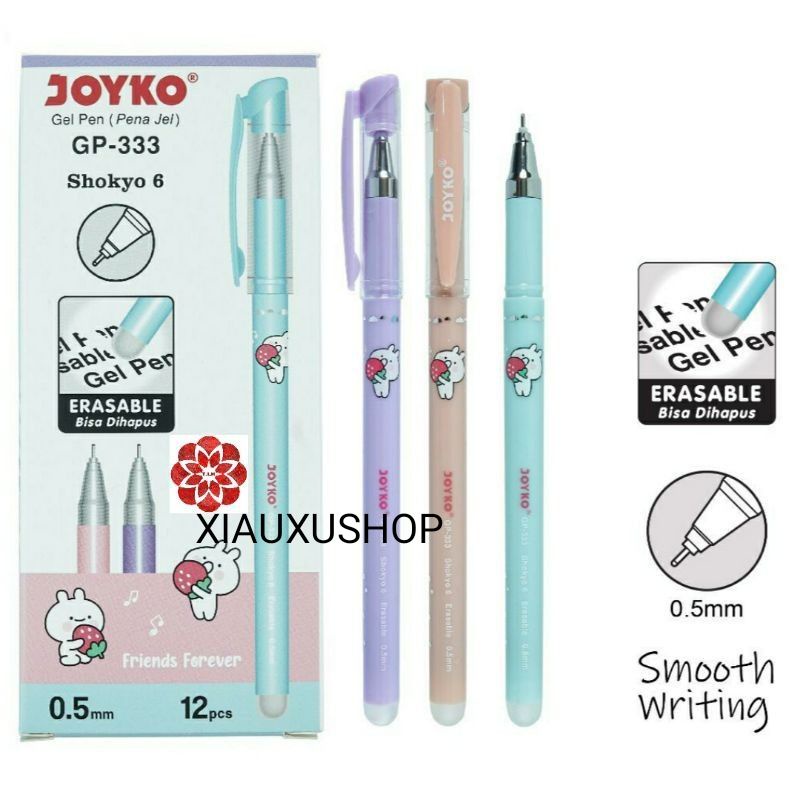 

Pulpen Gel Erasable JOYKO Shokyo 6 Gel GP-333 0,5mm (12pcs)
