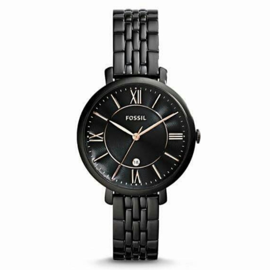Diskon Jam Tangan Wanita Fossil ES 3614 - ES3614 Baterai Stainless Black Jam Tangan Wanita Branded L
