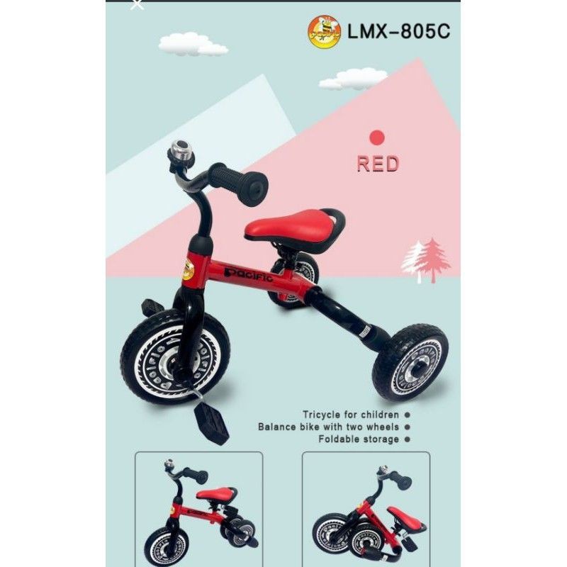 SEPEDA ANAK 2IN1 BISA TRICYCLE & BALANCE BIKE PACIFIC LMX-805C