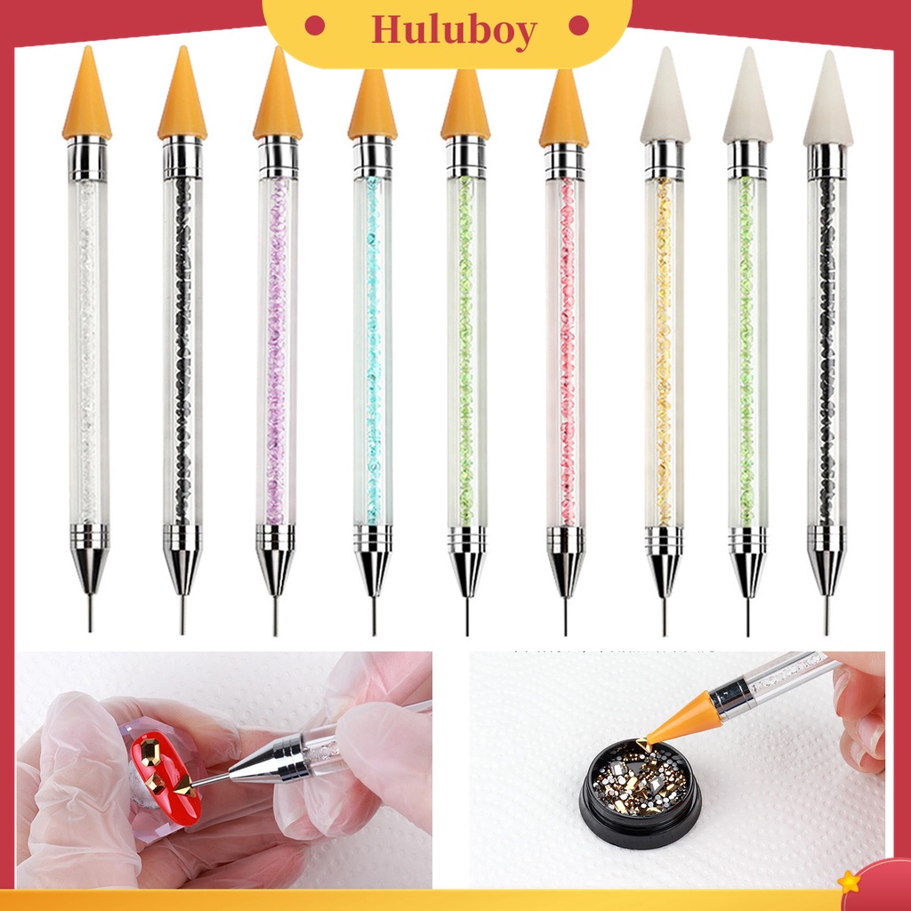 Huluboy Huluboy♡ Pena Bor Doting Kepala Ganda Bahan Akrilik Untuk Dekorasi Manicure
