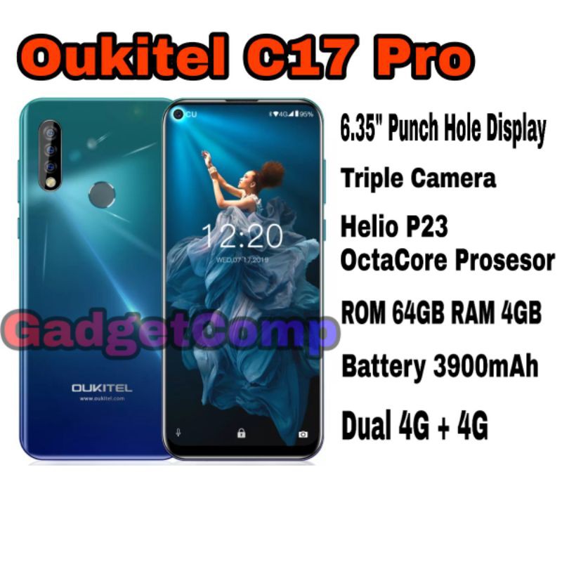 Oukitel C17 Pro - ROM 64GB 64 - RAM 4GB 4 - Punch Hole Display - Triple Camera
