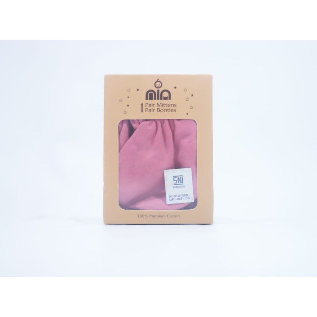 Sarung Tangan Bayi Set Nia Premium Polos- Sarung Tangan Bayi Murah / Sarung Tangan Kaki Bayi NIA