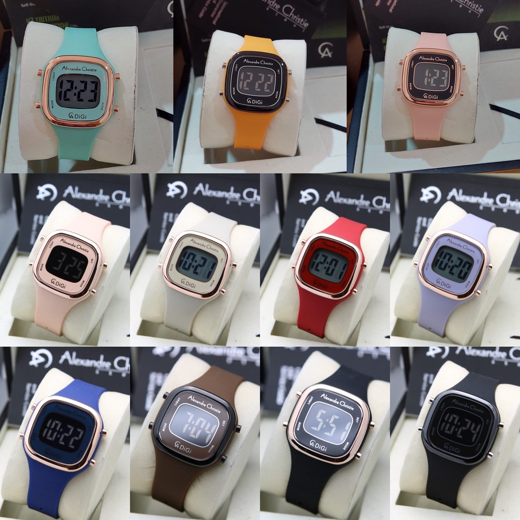 JAM TANGAN WANITA ALEXANDRE CHRISTIE AC 9336 AC9336 ROSEGOLD BLACK ORIGINAL