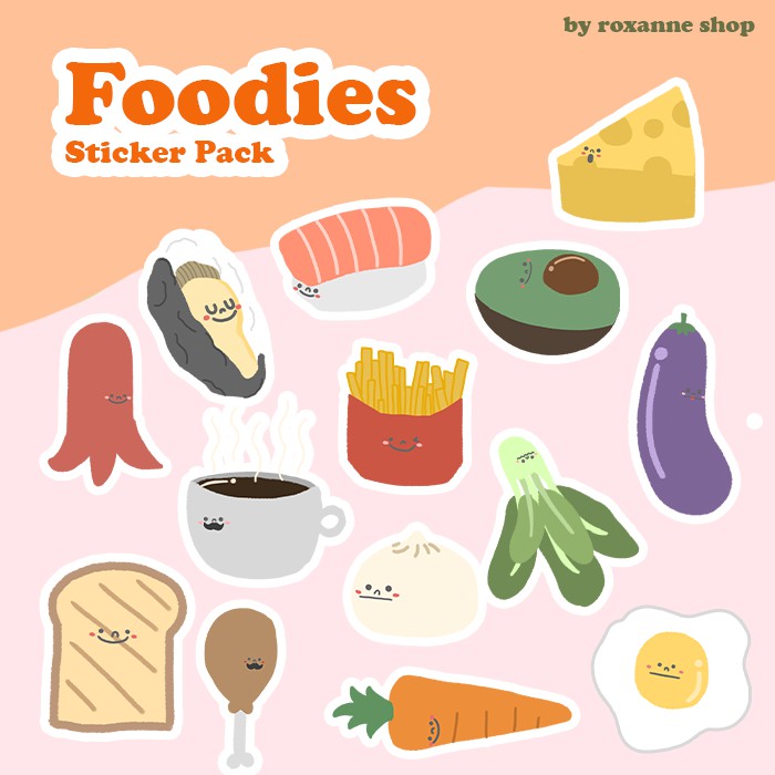 

AESTHETIC STICKER UNTUK HP / STICKER LAPTOP / STIKER JURNAL / STIKER DECO (Code: Foodies A)