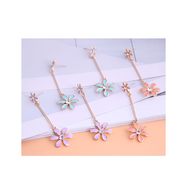 lRC Anting Tusuk Fashion Dripping Diamond Flower Alloy A6135X