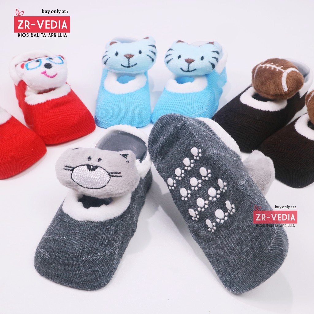 Prewalker Socks 3D Bayi Boneka Karakter / Kaos Kaki Anak Laki Perempuan Polos Anti Slip Import Murah