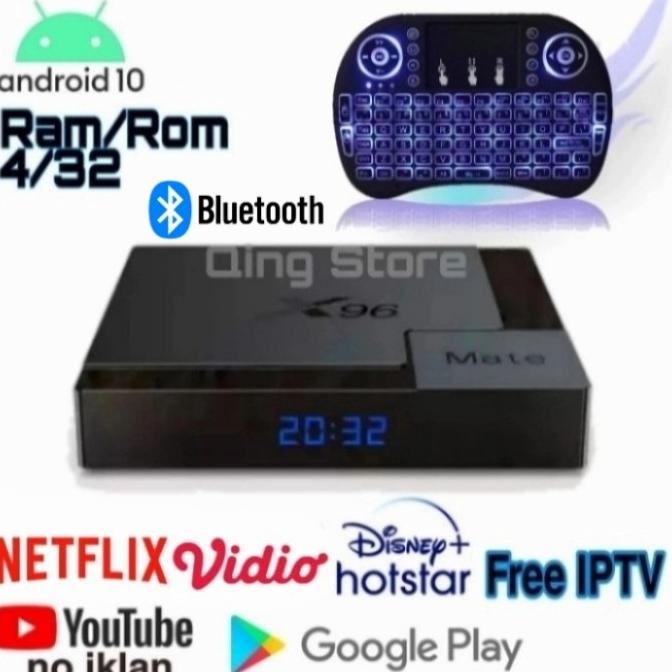 PROMO SPESIAL android tv box 4gb android 10 X96 Mate + Keyboard