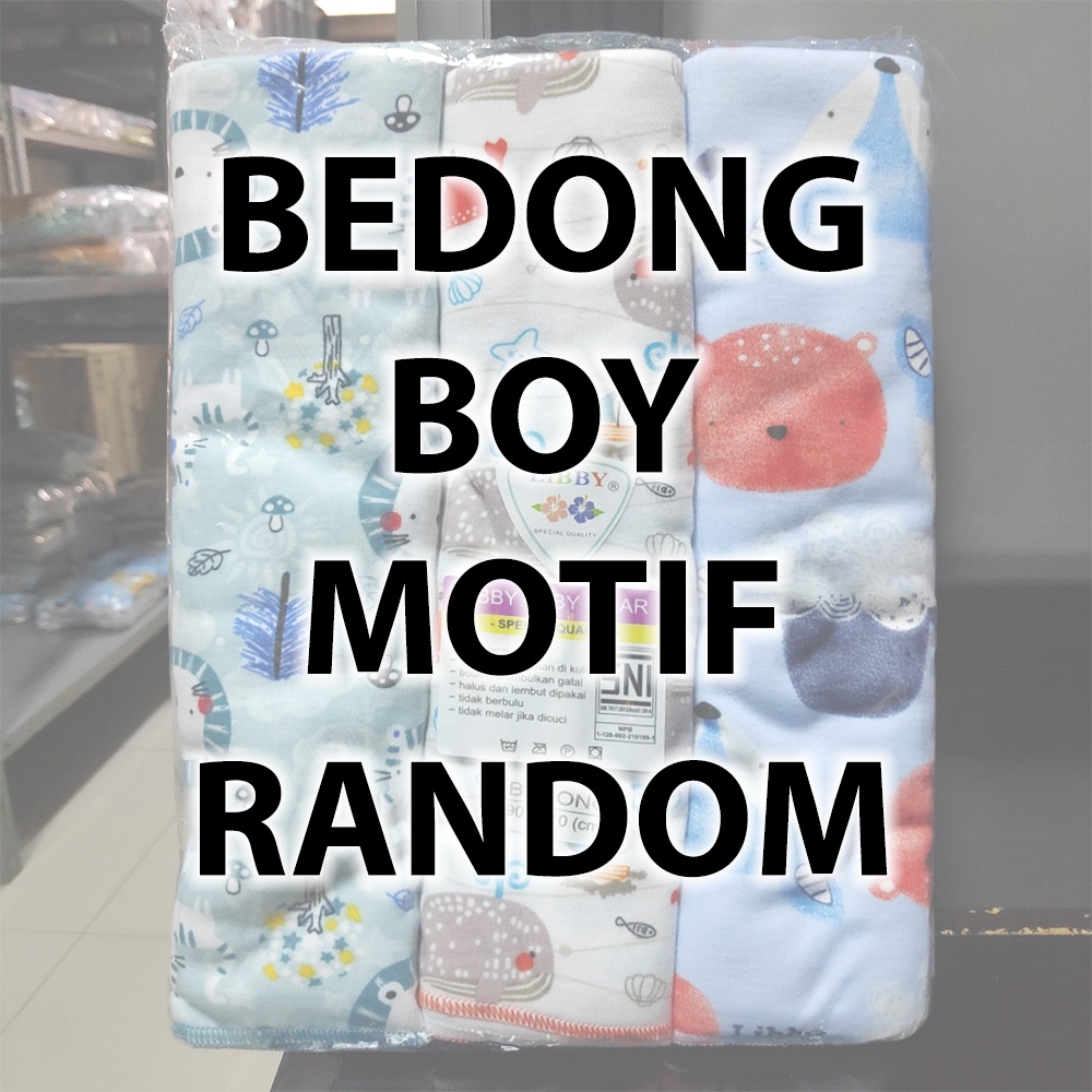 Bedong Libby Baby Boy 3pcs SNI Motif Baru Pilihan Bedongan Bayi