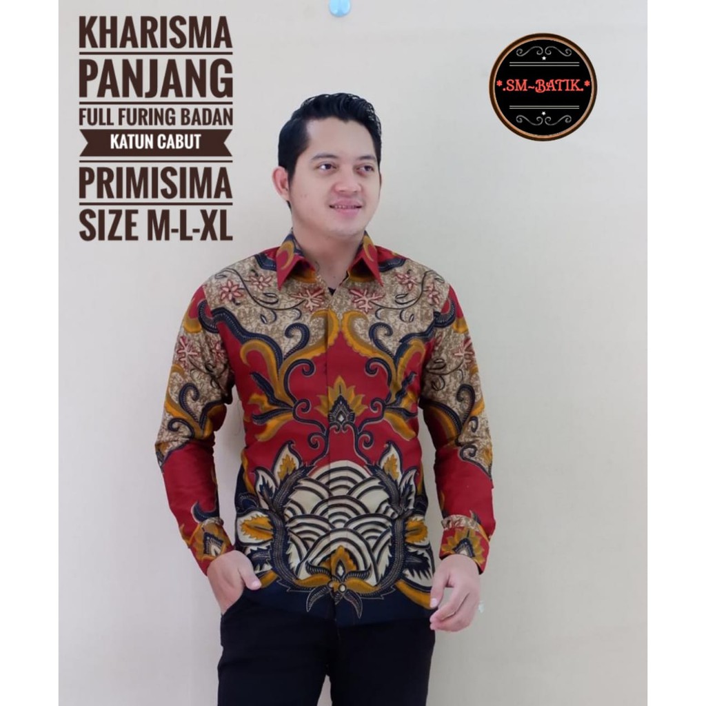 KHARISMA PANJANG Kemeja Batik Pria Lengan Panjang Katun Halus FULL FURING SM Batik