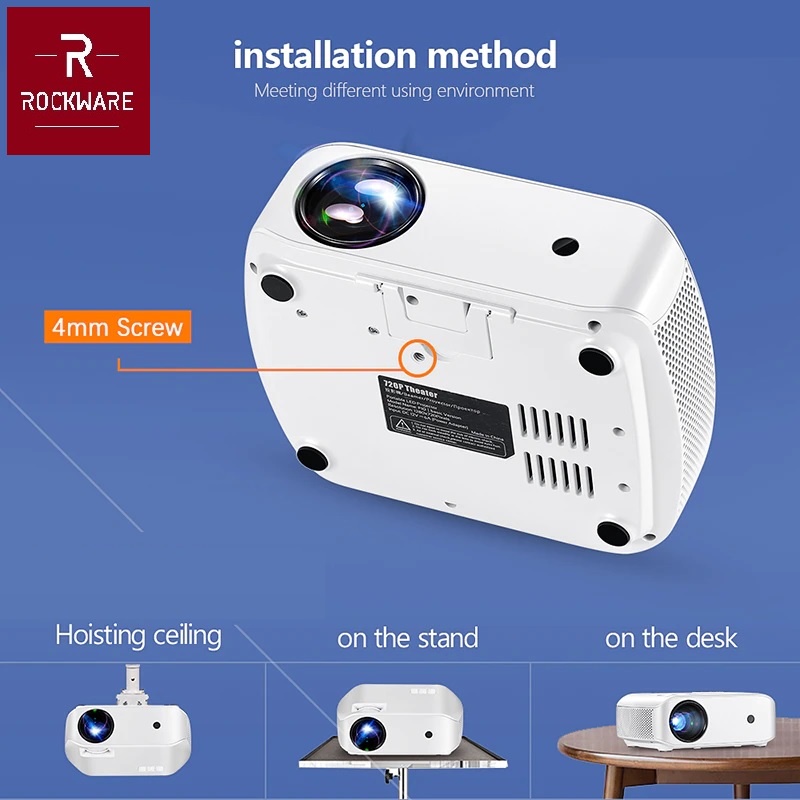 ROCKWARE RW-F10UP Android LED Projector 2800 Lumens Alt Cheerlux C9