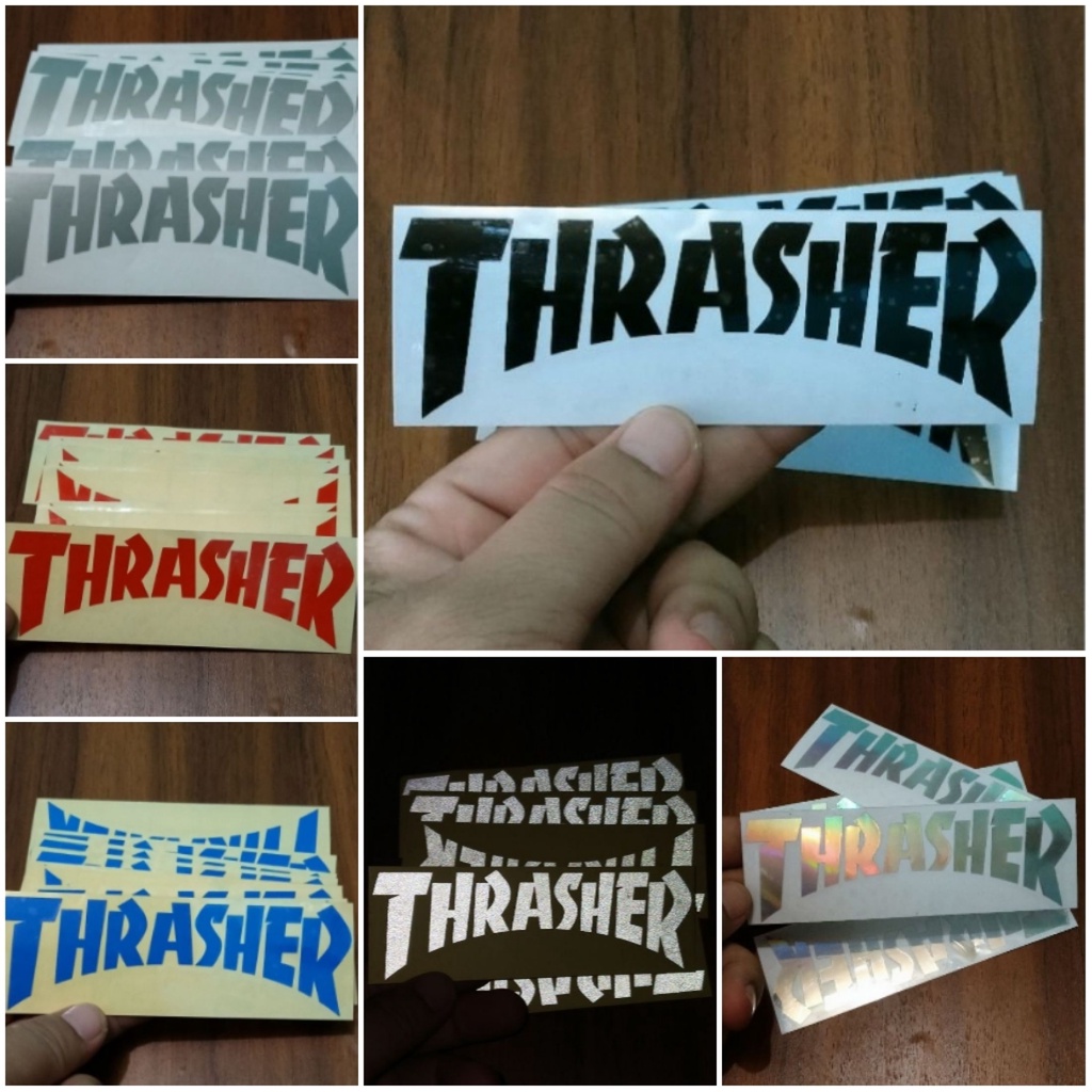 STIKER CUTTING THRASHER LOGO MOTOR MOBIL HELM KEREN AKSESORIS RACING MURAH TERBARU KEKINIAN KATA KATA VIRAL