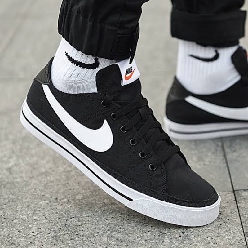 NIKE COURT LEGACY CANVAS black white