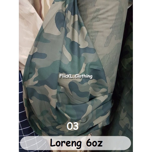 Bahan Kain Loreng Camo 6oz Ormas Tentara Sipil Dress Gamis Terusan Kemeja