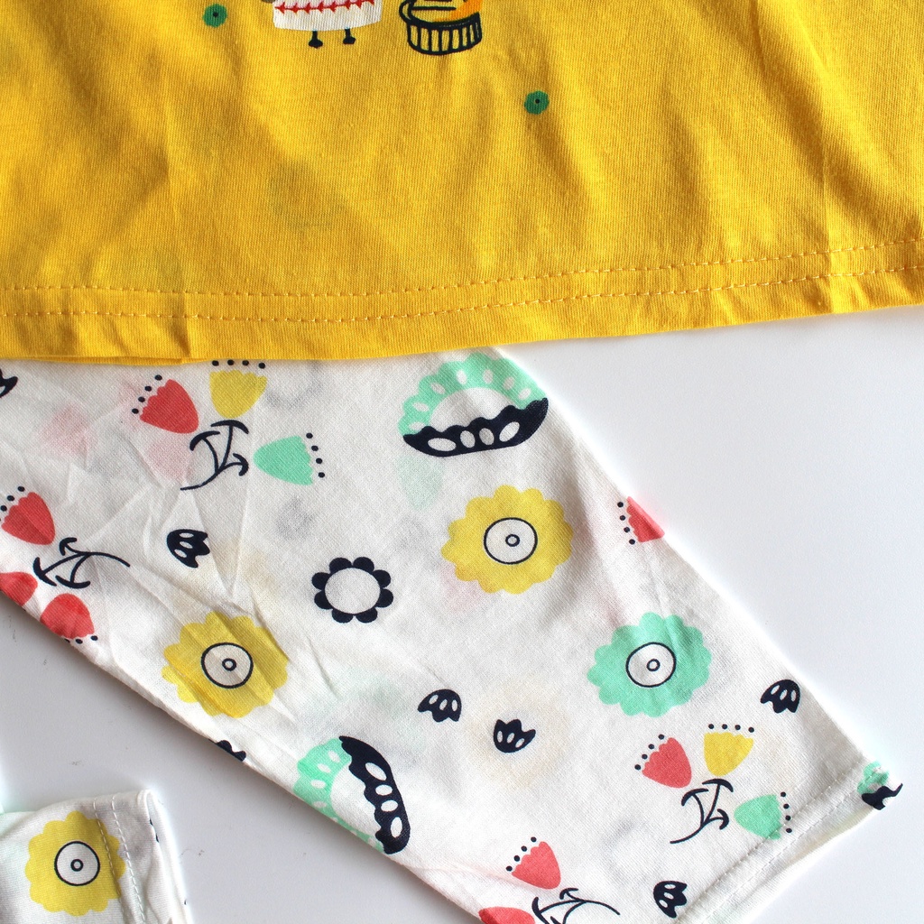 Piyama Anak Bahan Katun Import Piyama Anak Tangan Pendek Murah Baju Tidur Anak Gambar Kartun Lucu