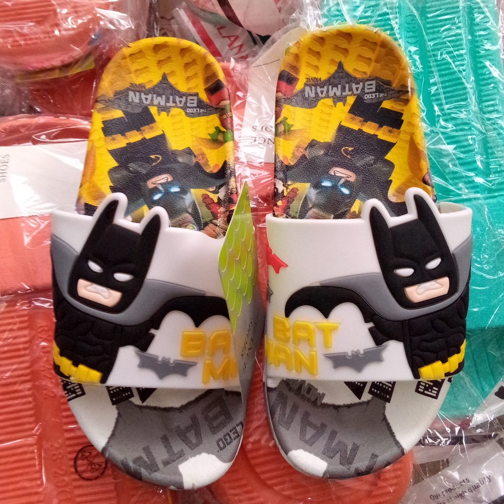 Batman character boy's slippers import S-6088-x1 size 24-35/ sandal anak laki-laki superhero shoes