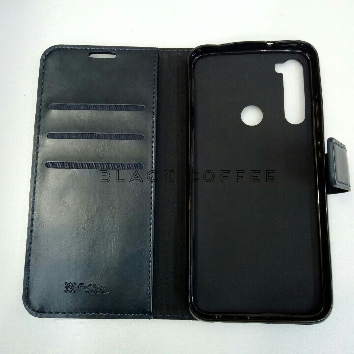 sarung buku kulit xiaomi redmi note 8 LEATHER CASE FASHION xiaomi