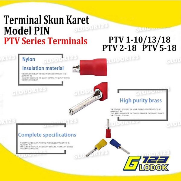 Terminal Kabel Sekun Cable Lug Skun Pin Tusuk PTV Isolasi Insulated